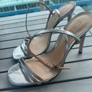 beautiful silver heels , very chic and versatile..